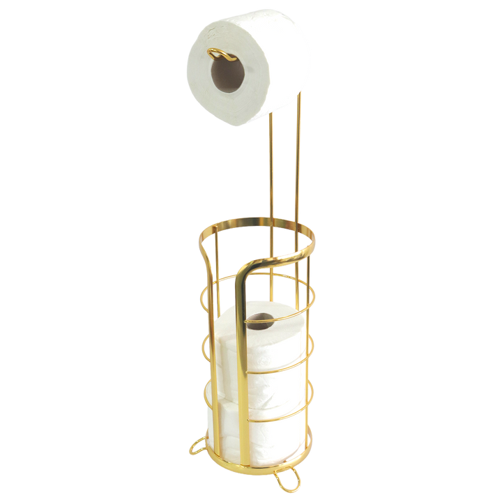 Porte papier toilette en métal doré 16x62cm