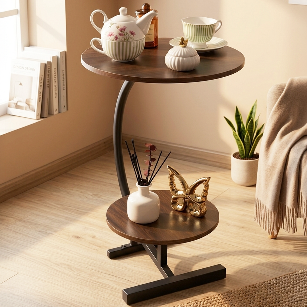 Table d'appoint 2 niveaux en MDF 40x65cm