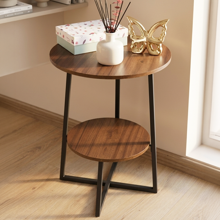 Table d'appoint 2 niveaux en MDF 48x55cm