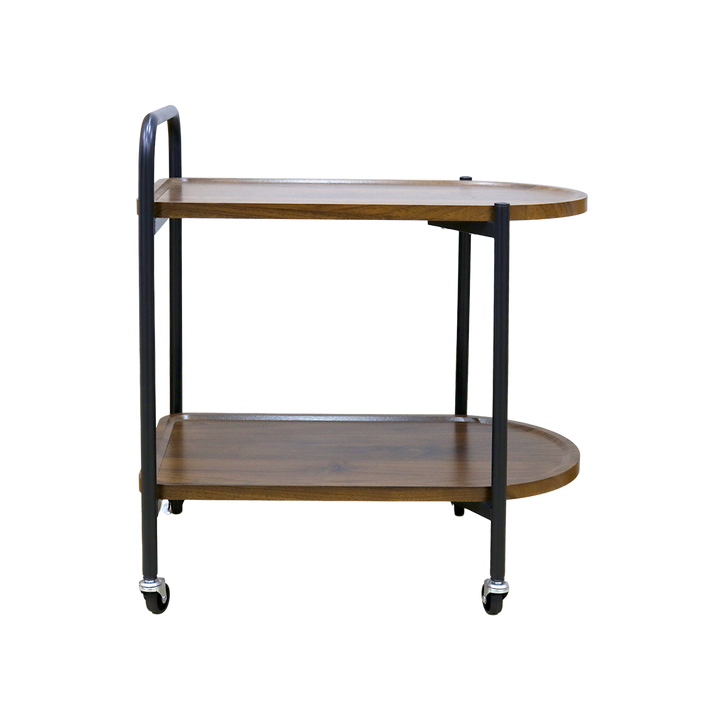 Chariot ovale 2 niveaux en MDF 60x34x55cm