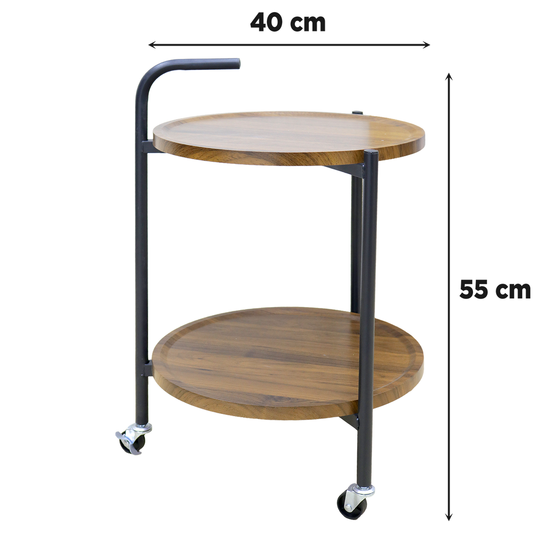 Chariot rond 2 niveaux en MDF 40x55cm