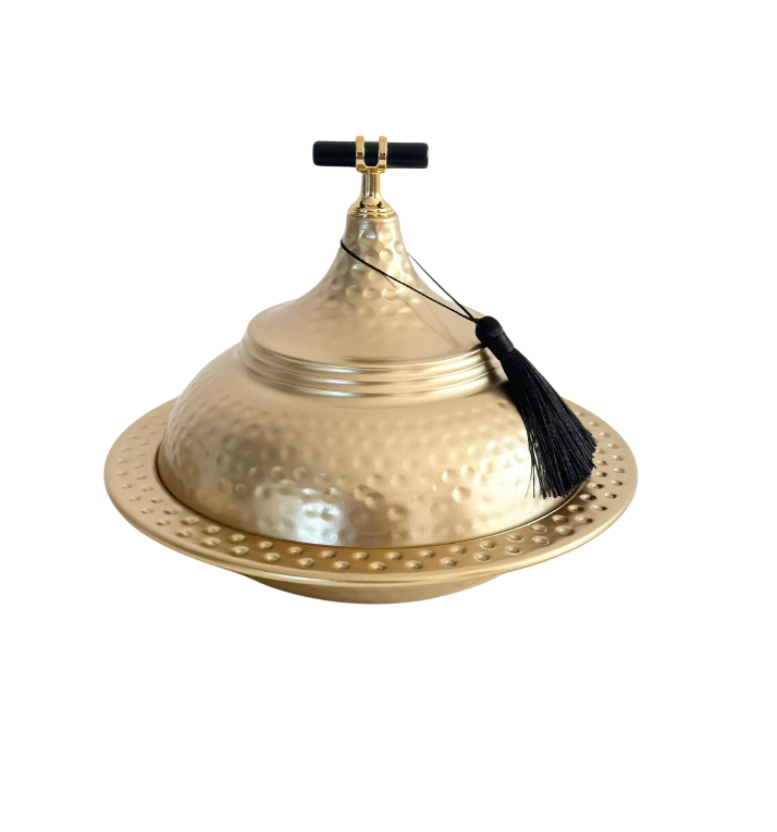Tajine en métal doré 24x20cm