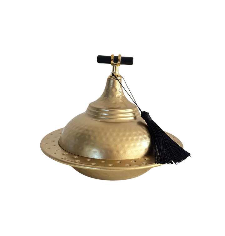 Tajine en métal doré 20x18cm