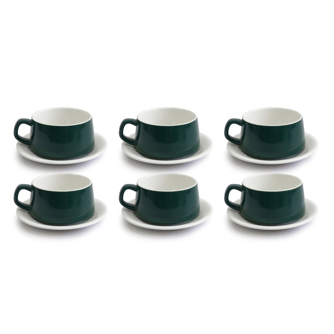 Set 6 tasses 9x5,50cm + 6 sous tasses 15cm