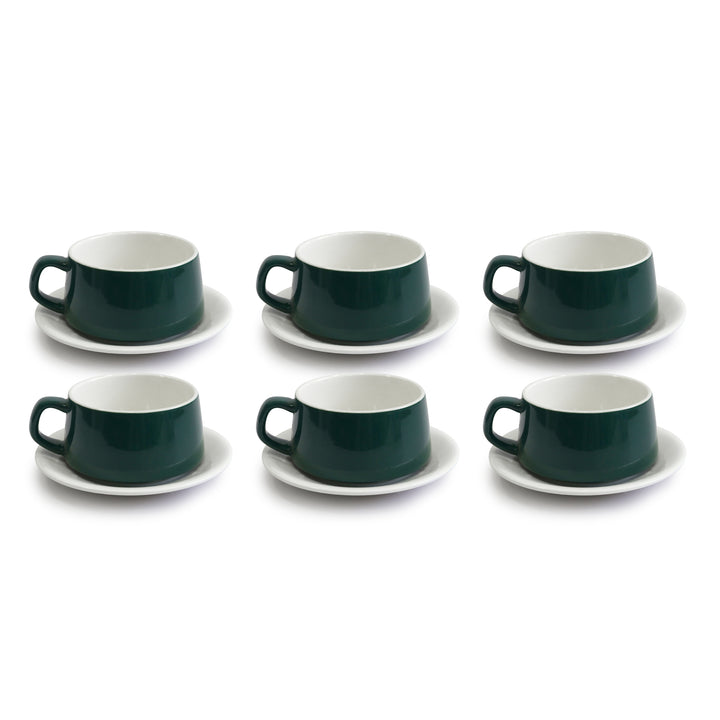 Set 6 tasses 9x5,50cm + 6 sous tasses 15cm