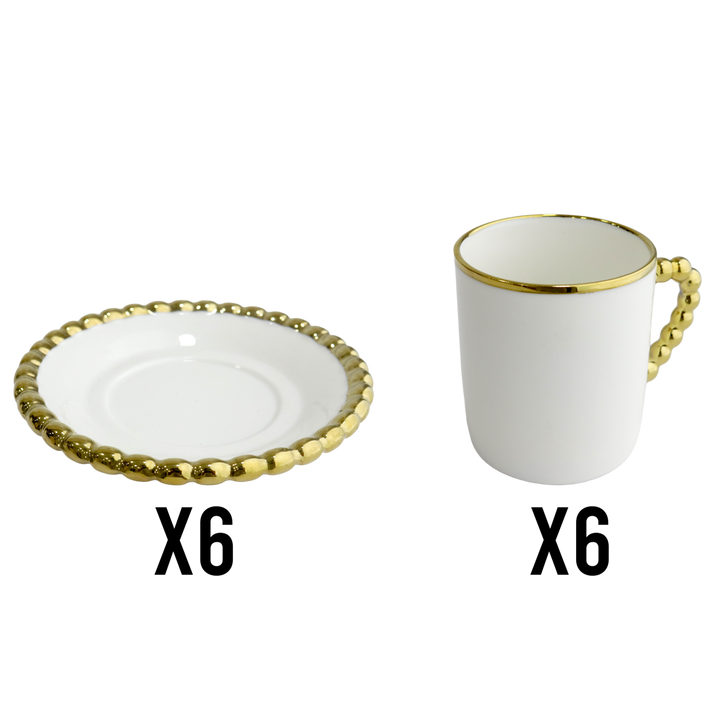 Set 6 tasses 5x6cm + 6 sous tasses 11cm