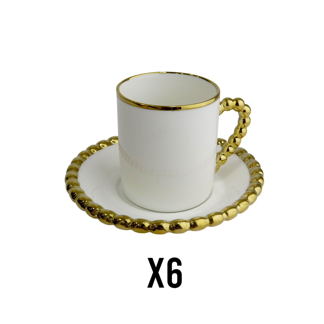 Set 6 tasses 5x6cm + 6 sous tasses 11cm