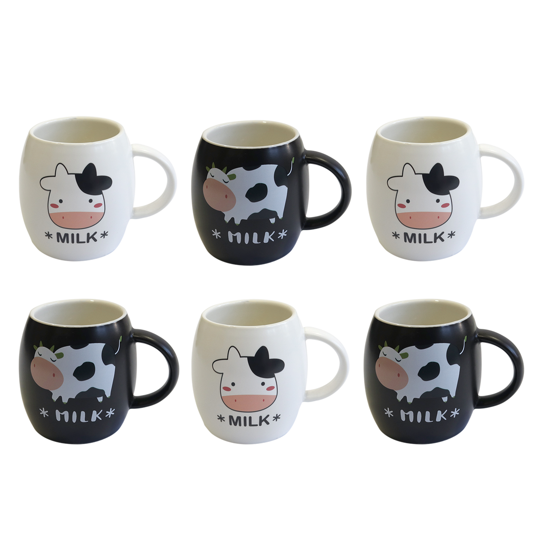 6 tasses à café motif vache 6x5,50cm