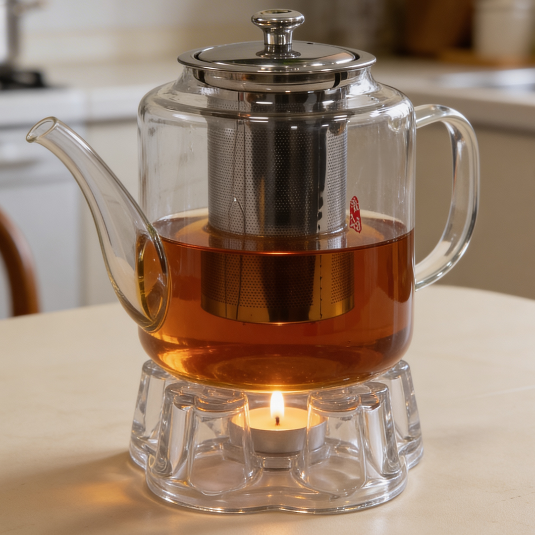 Set 2 théières en verre 1800ML + chauffe en verre