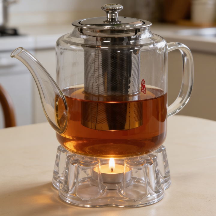 Set 2 théières en verre 1800ML + chauffe en verre
