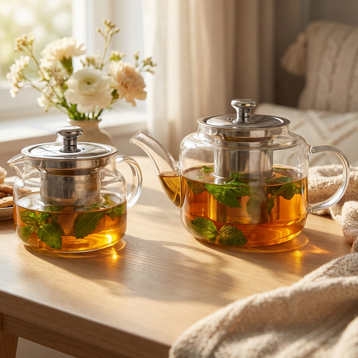 Set 2 théières en verre 1000ML + 400ML