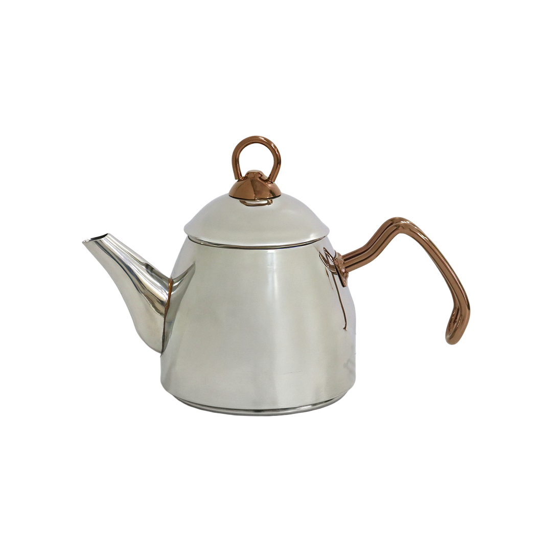 Théière en inox argenté et bronze 1,20L