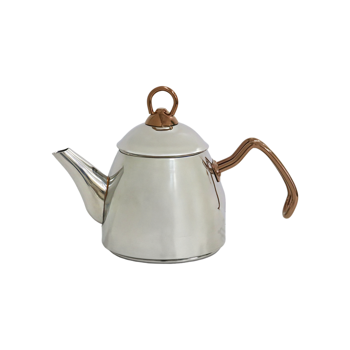 Théière en inox argenté et bronze 1,20L