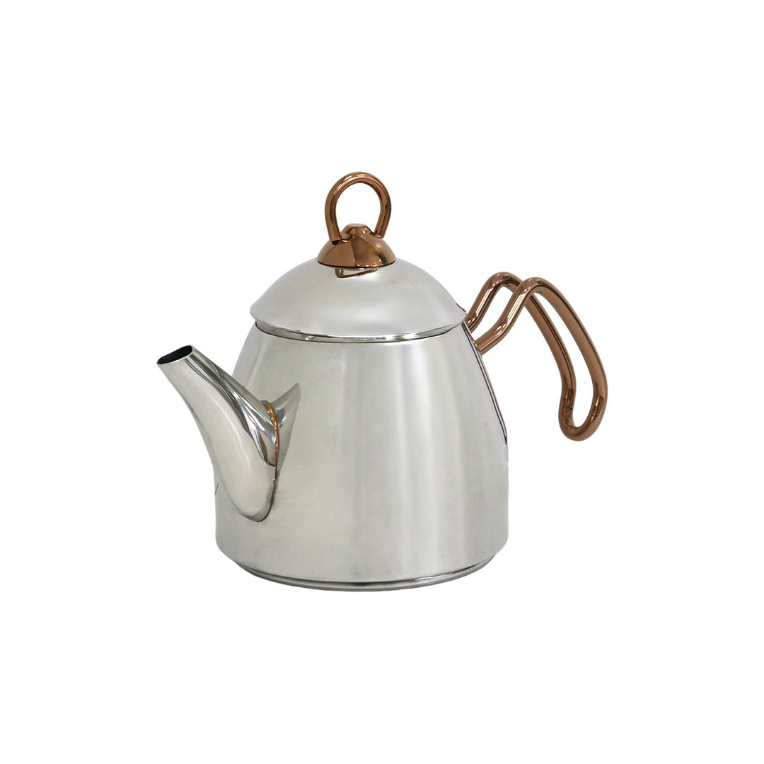 Théière en inox argenté et bronze 1,20L