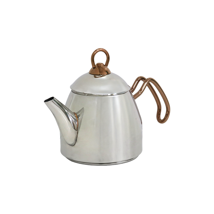Théière en inox argenté et bronze 1,20L