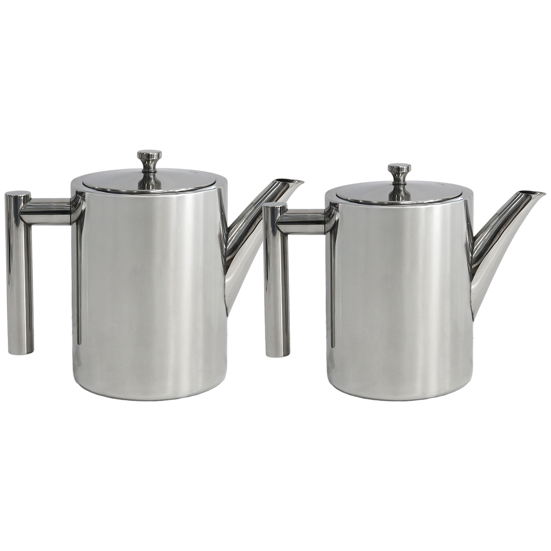 Set 2 théières en inox 0,70L et 1,40L