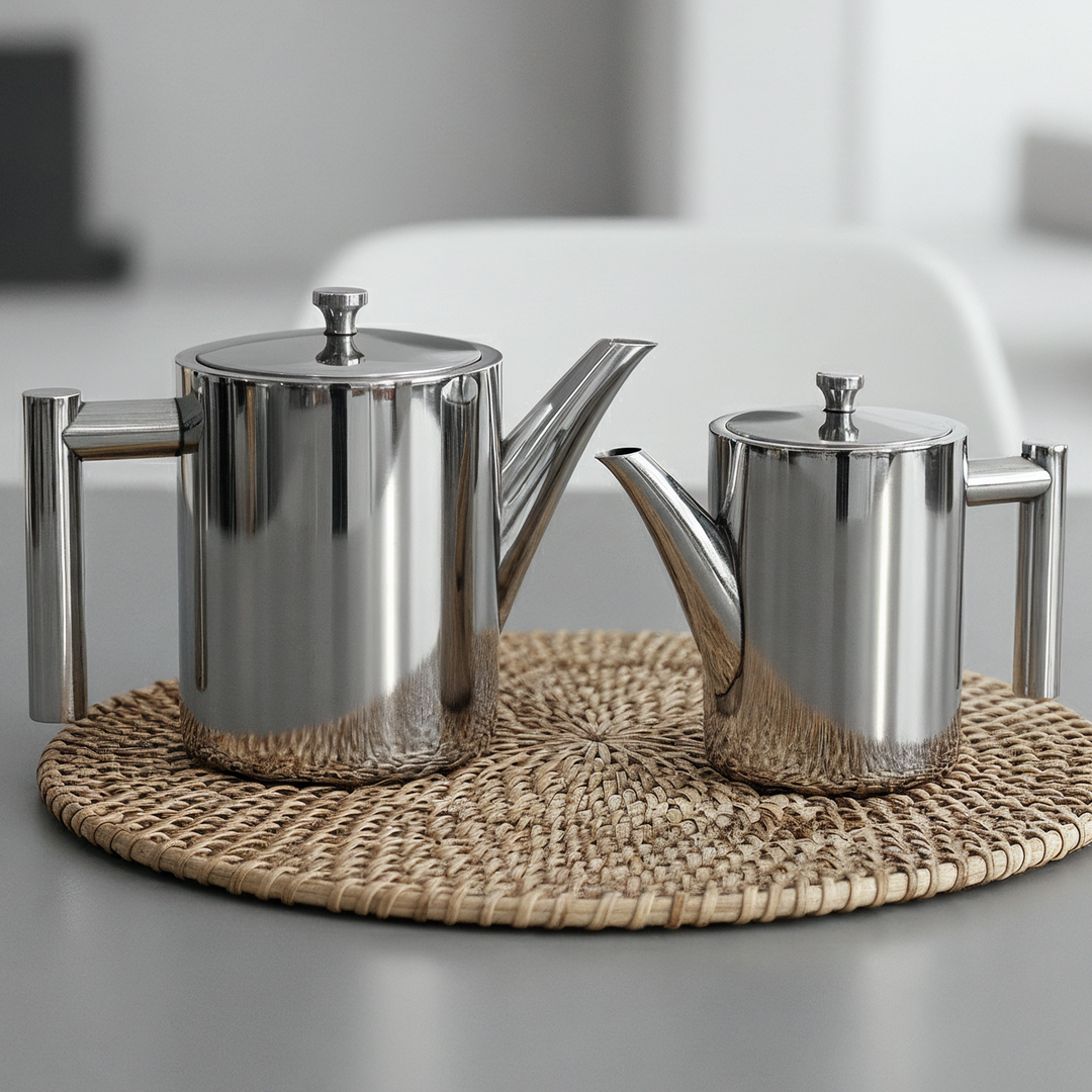 Set 2 théières en inox 0,70L et 1,40L