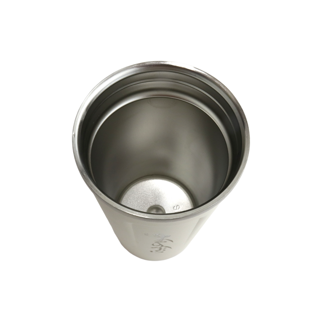 Set thermos en inox 510ML + 2 tasses en verre double paroi 6x7cm