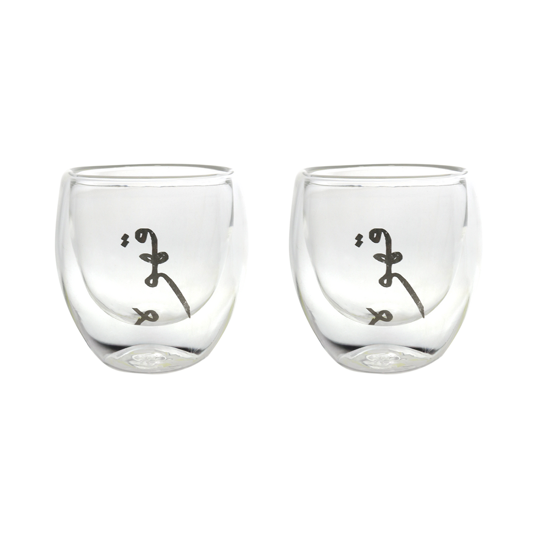 Set thermos en inox 510ML + 2 tasses en verre double paroi 6x7cm