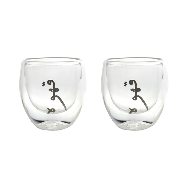 Set thermos en inox 510ML + 2 tasses en verre double paroi 6x7cm