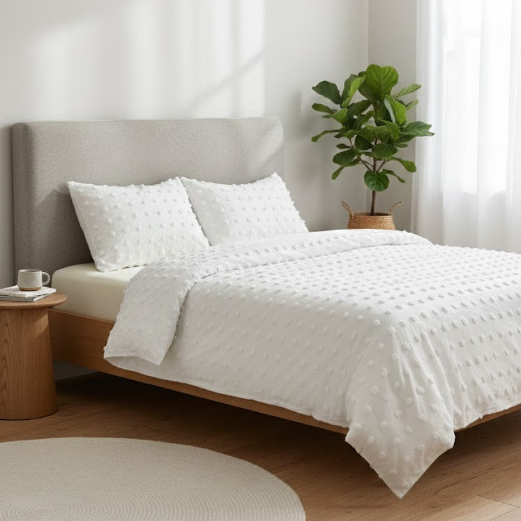 Couvre lit 240x240cm + 2 Taies d'oreiller 50x70cm