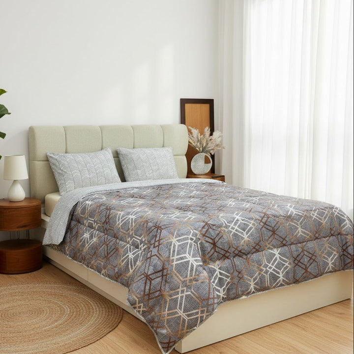 Couvre lit 235x235cm + 2 Taies d'oreiller 50x70cm