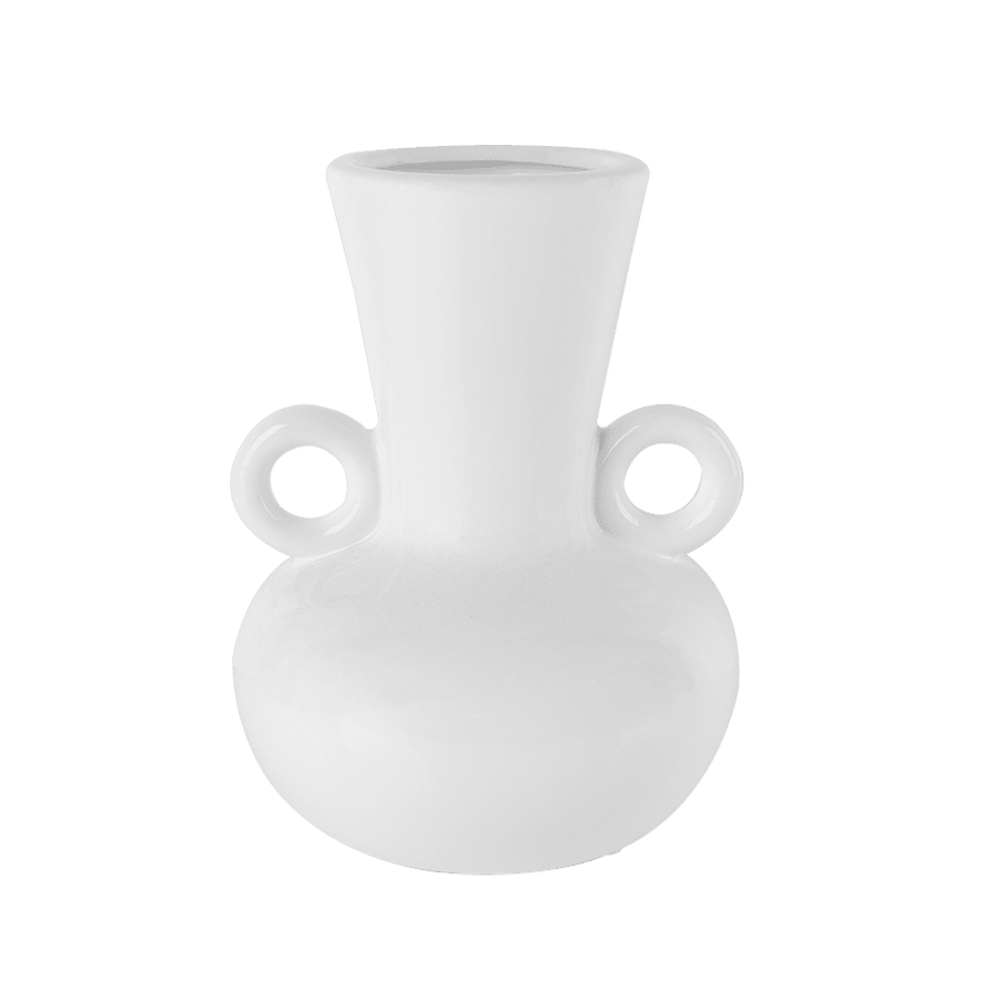 Vase moderne en céramique blanc 20x15cm - Saga Cuisine