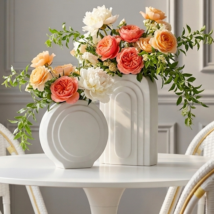Set 2 vases en céramique 20cm + 27cm
