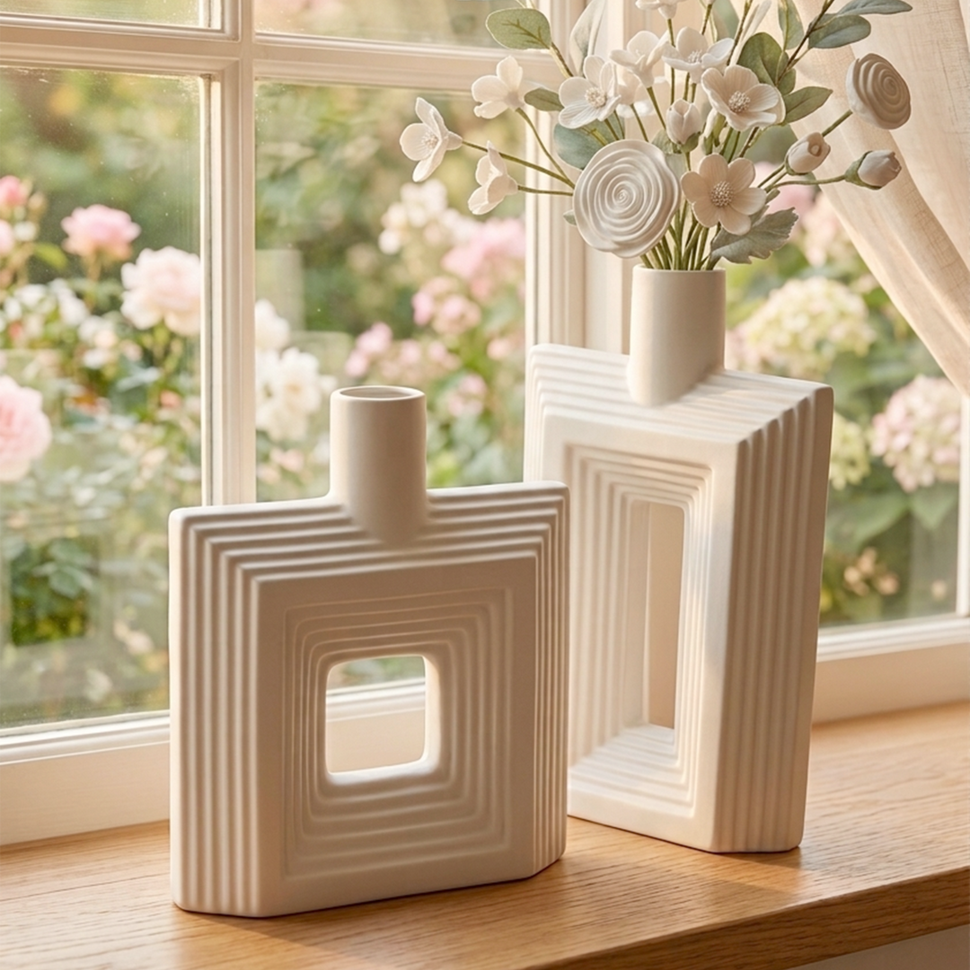 Set 2 vases en céramique 26cm + 31cm