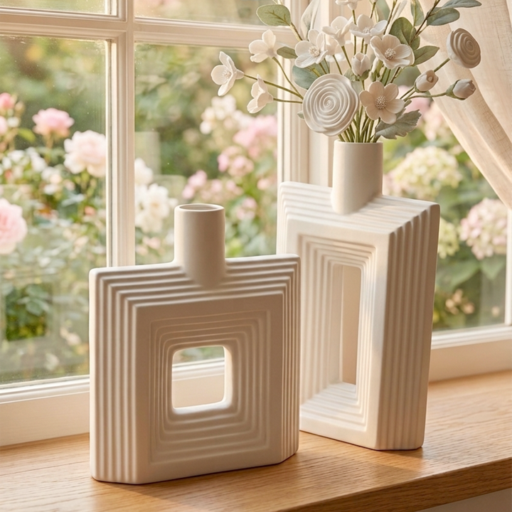 Set 2 vases en céramique 26cm + 31cm