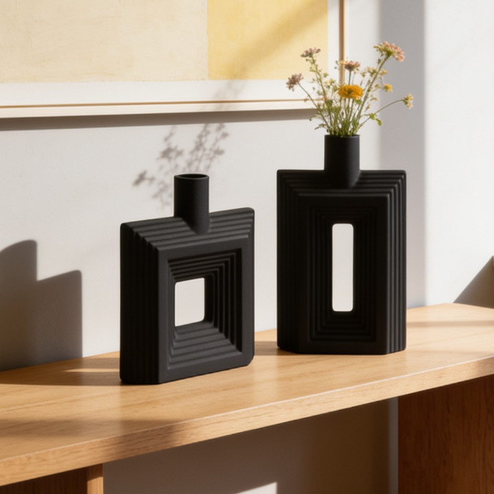 Set 2 vases en céramique 26cm + 31cm