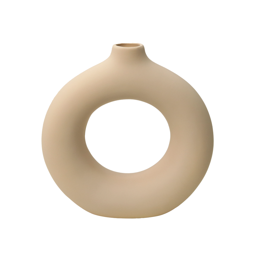 Vase en céramique beige 18cm