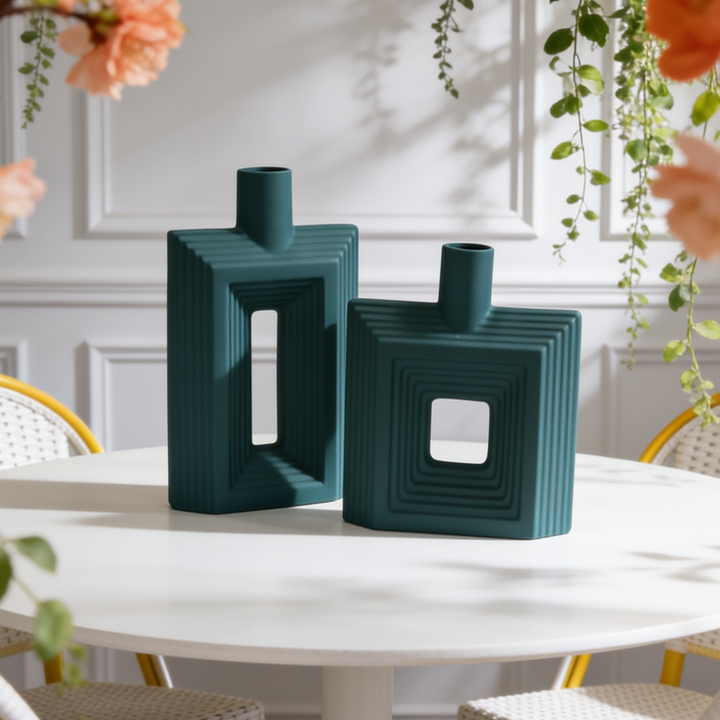 Set 2 vases en céramique 26cm + 31cm
