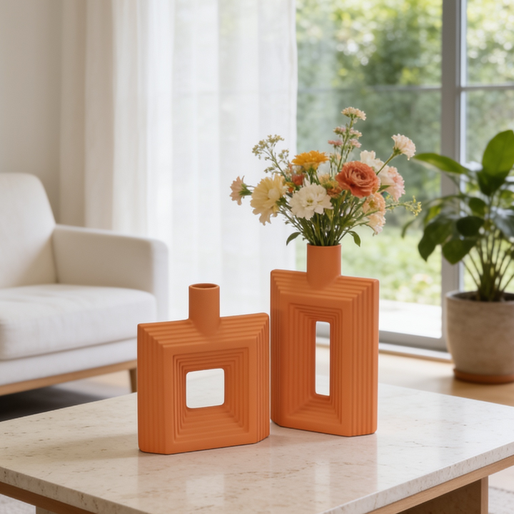 Set 2 vases en céramique 26cm + 31cm
