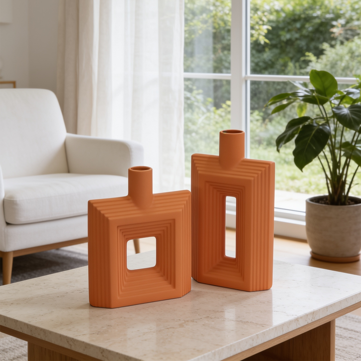 Set 2 vases en céramique 26cm + 31cm