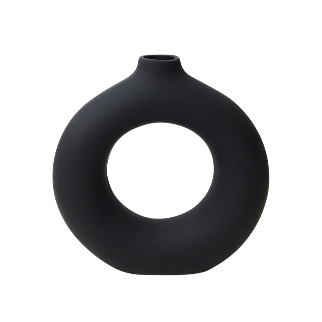 Vase en céramique noir 18cm