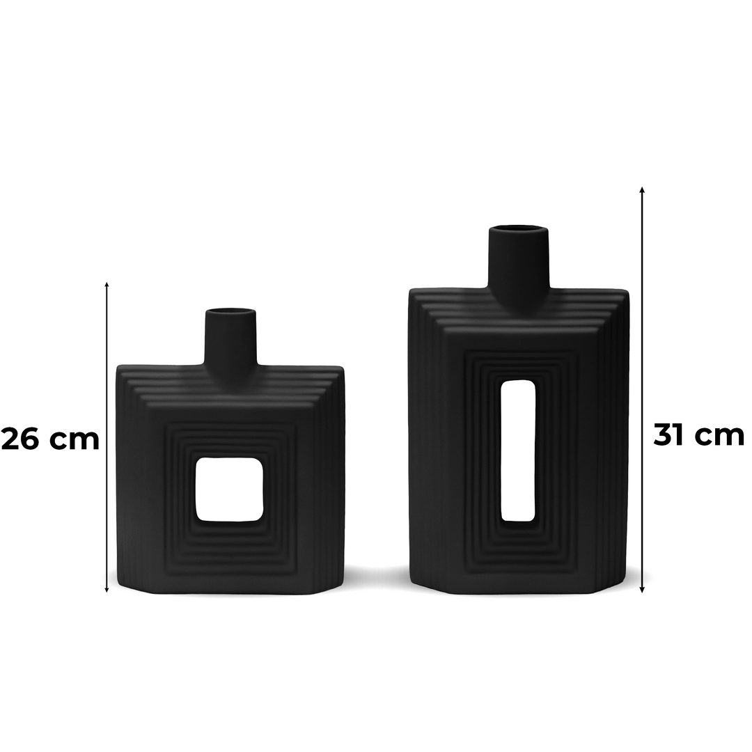 Set 2 vases en céramique 26cm + 31cm