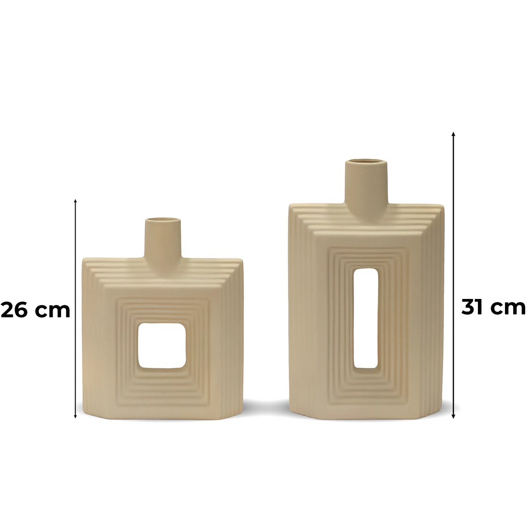 Set 2 vases en céramique 26cm + 31cm