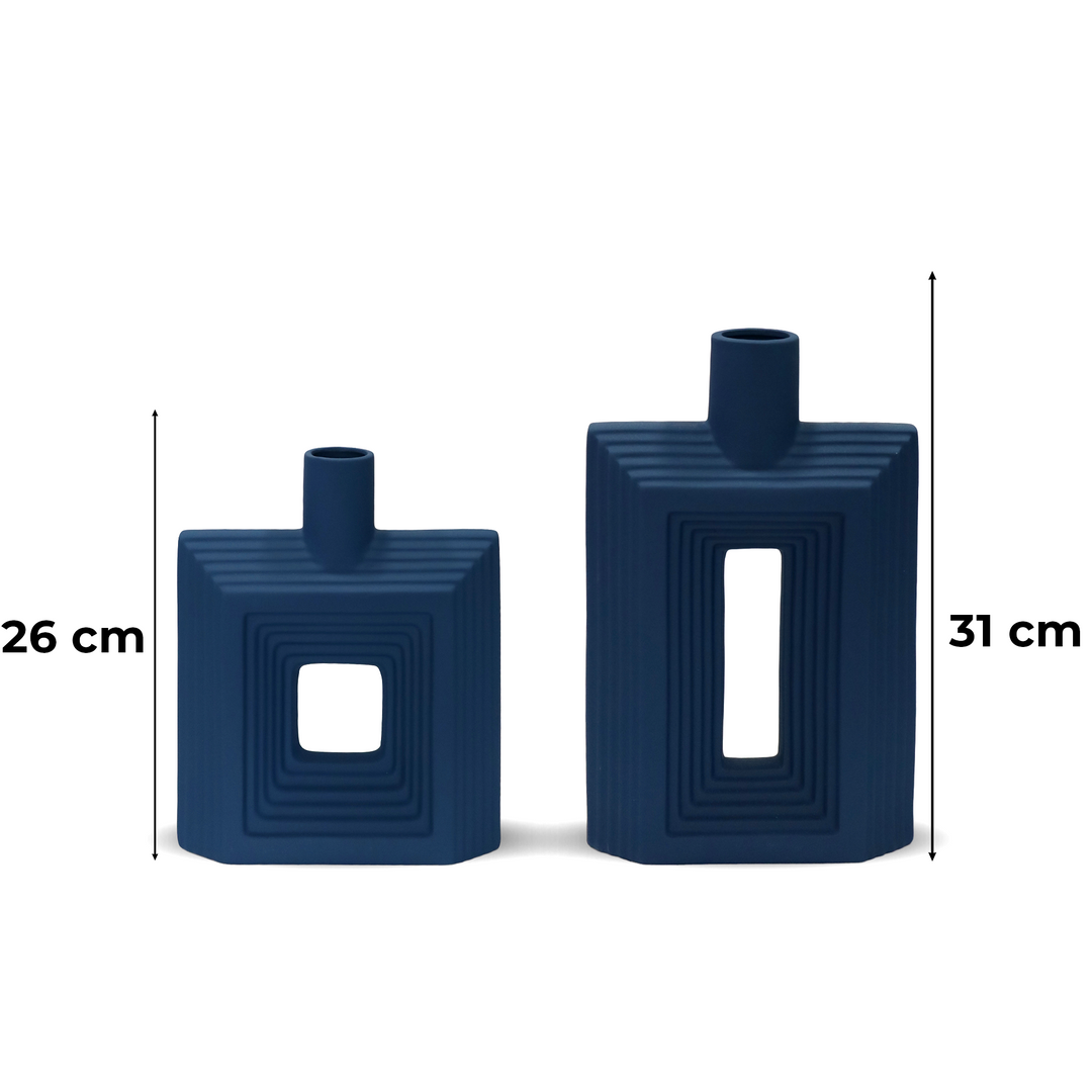 Set 2 vases en céramique 26cm + 31cm