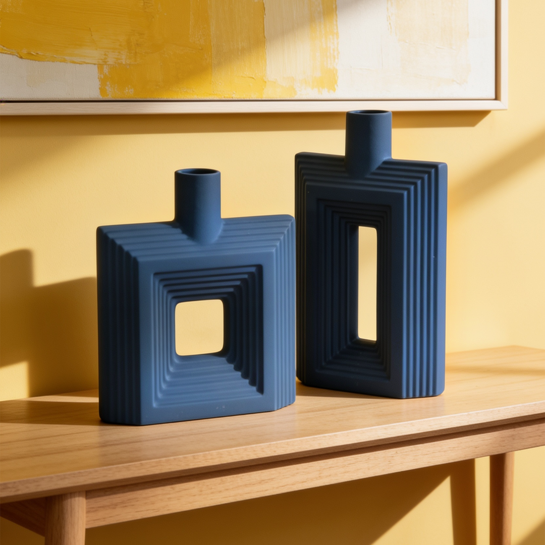 Set 2 vases en céramique 26cm + 31cm