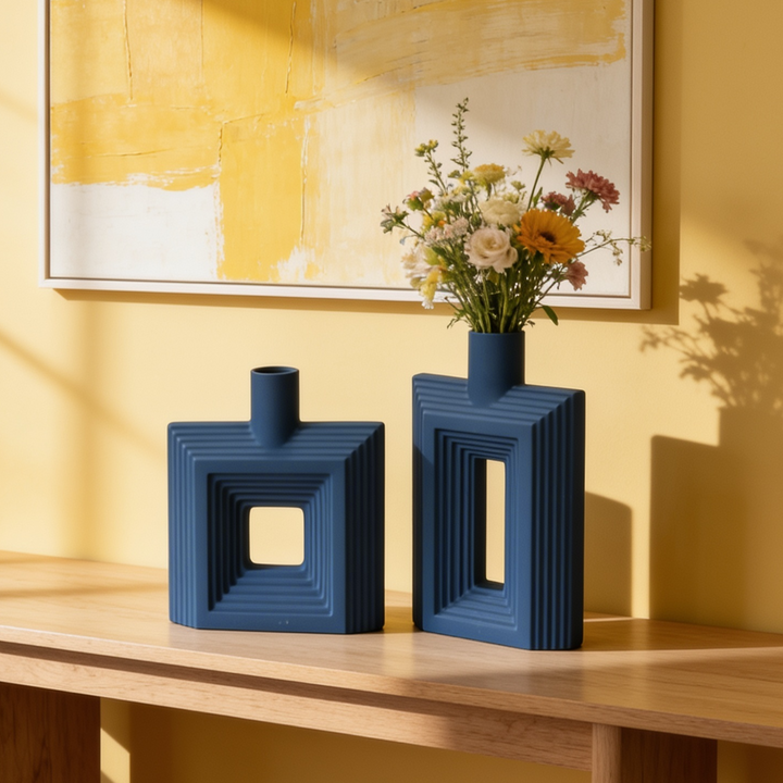 Set 2 vases en céramique 26cm + 31cm