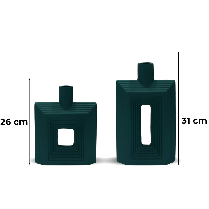 Set 2 vases en céramique 26cm + 31cm