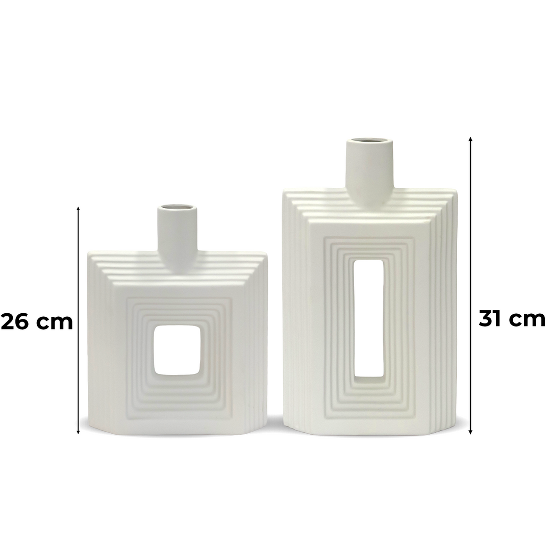 Set 2 vases en céramique 26cm + 31cm