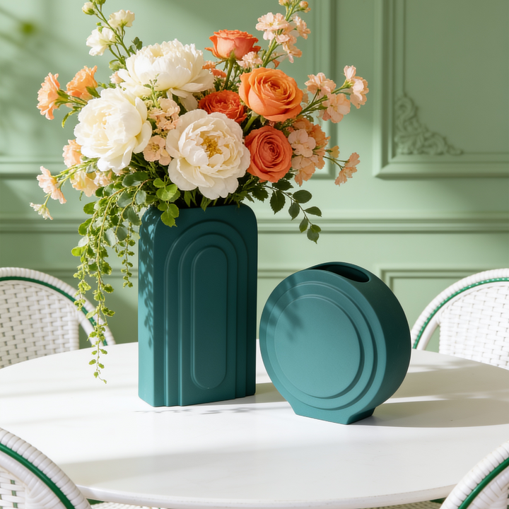 Set 2 vases en céramique 20cm + 27cm