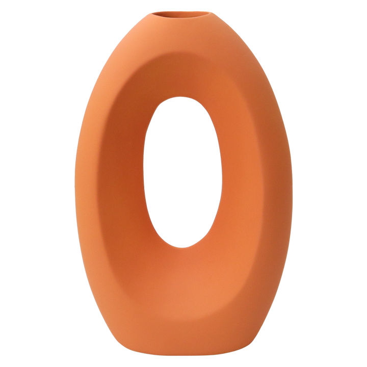 Vase en céramique orange 28x16cm