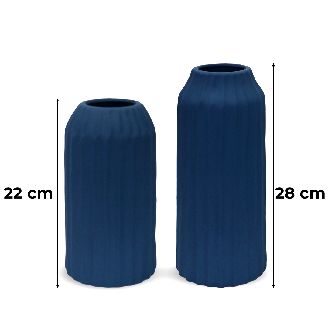 Set 2 vases en céramique 22cm + 28cm