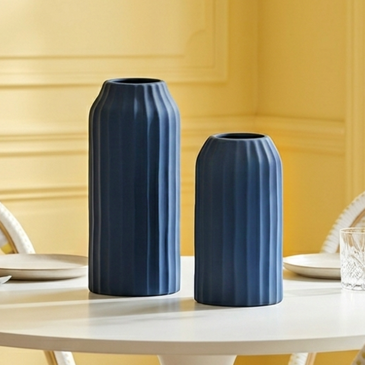 Set 2 vases en céramique 22cm + 28cm