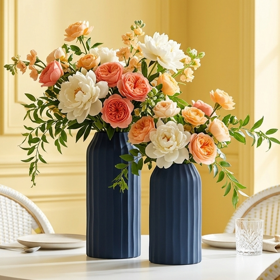 Set 2 vases en céramique 22cm + 28cm