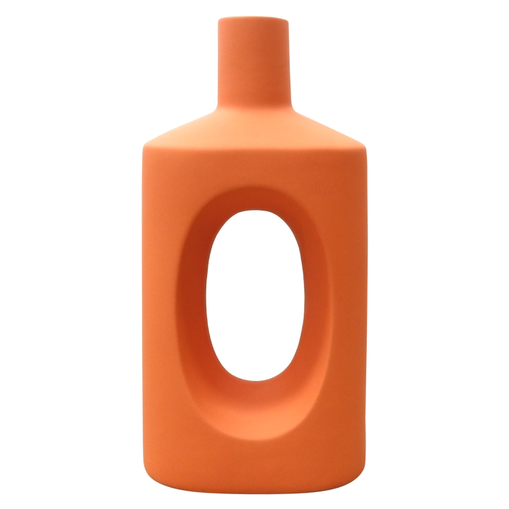 Vase en céramique orange 27x13cm