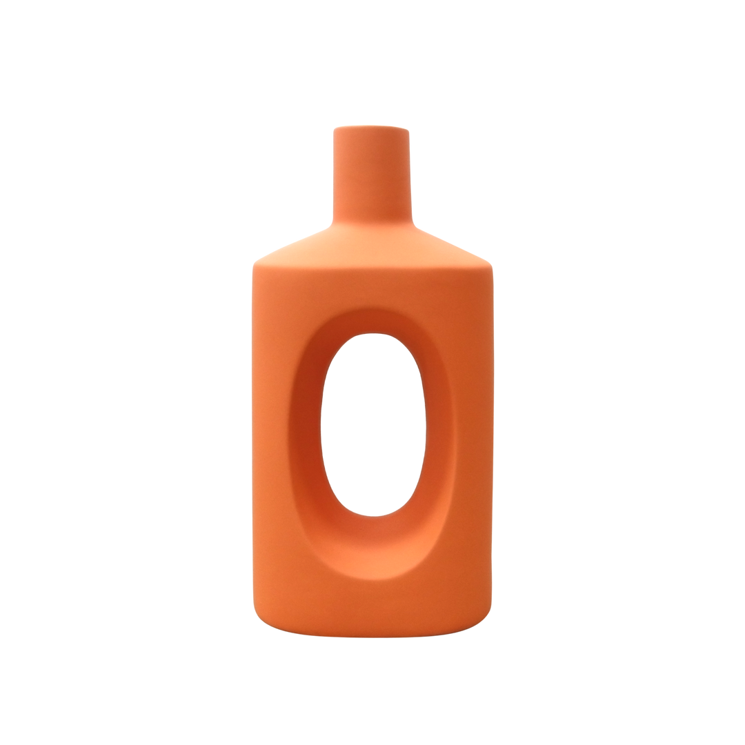 Vase en céramique orange 20x11cm